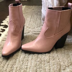 Croc embossed booties